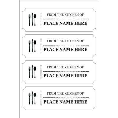 Martha Stewart Home Office with Avery Removable Classic Shape Label, Utensils From the Kitchen of, 4 per 4x6" sheet