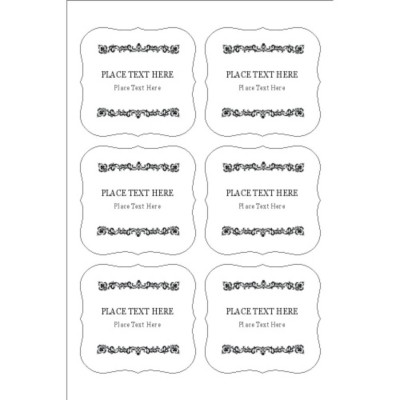 Martha Stewart Home Office with Avery Removable Flourish Shape Label, Floral Border, 6 per 4x6" sheet