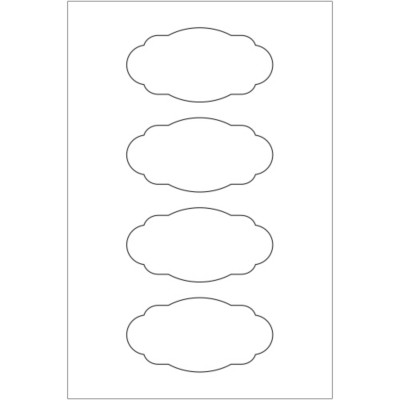 Multi-Use Brown Kraft Label with Border, 4 per 4x6 sheet