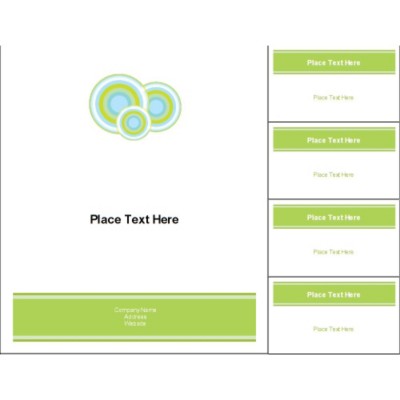 Retro Circles Brochure with Tear Away Cards - Tall , 1 per sheet
