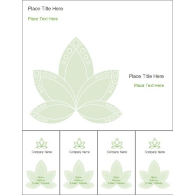 Lotus Flower Brochure with Tear Away Cards - Wide , 1 per sheet
