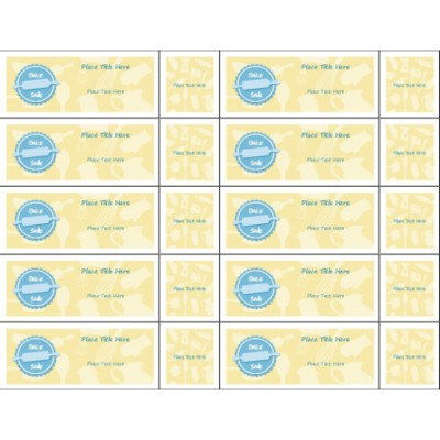 Fundraising Bake Sale Tickets with Stub on Right, 10 per sheet
