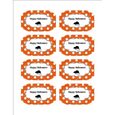 Oh Rats! With Orange Dot Pattern Print-to-the-Edge Oval Labels , 8 per sheet