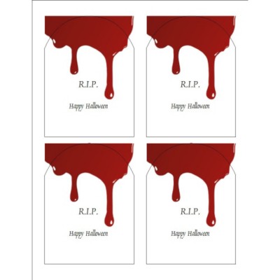 Halloween Dripping Blood Print-to-the-Edge Arched Labels , 4 per sheet