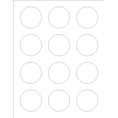Round Foil Labels, 12 per sheet