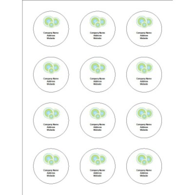 Retro Circles Round Foil Labels, 12 per sheet