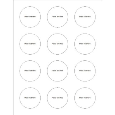 Text Only Round Foil Labels, 12 per sheet
