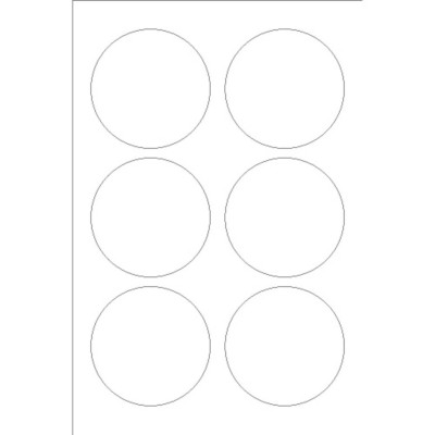 Print-to-the-Edge Round Labels, 6 Per 4 x6" Sheet