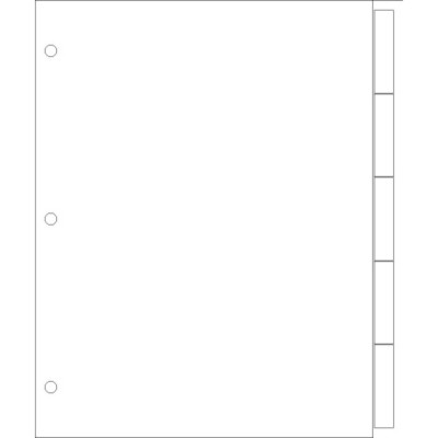 Print-On Wide-Format Dividers 5-Tab - Portrait
