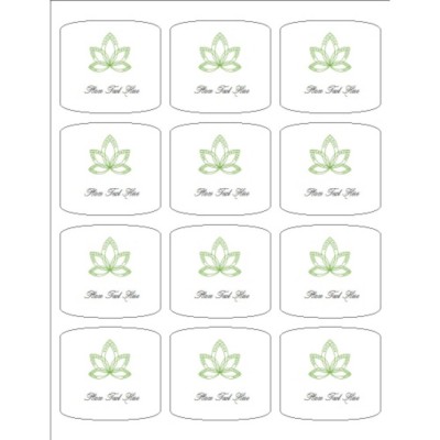 Lotus Flower Print-to-the-Edge Arched Square Label, 12 Per Sheet