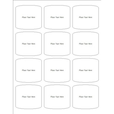 Text Only Print-to-the-Edge Arched Square Label, 12 Per Sheet