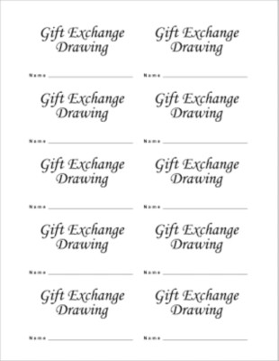 Gift Exchange Business Card, 10 per sheet Reviews (1 review) Buy Now