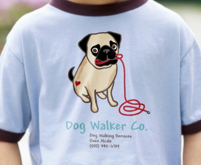 Advertise Your Dog Walking Business on a T-shirt