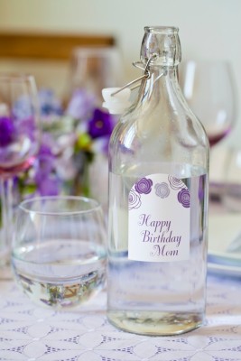 Make Bottled Beverages Bloom with Purple Rose Arched Labels