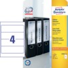 Etiquettes courtes pour dos de classeur large, 192 x 59 mm