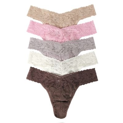 5 Pack Stretch Lace V-cut Thong