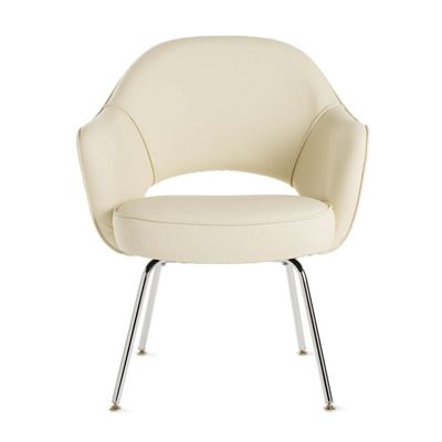 Saarinen Executive Armchair with Metal Legs - Leather