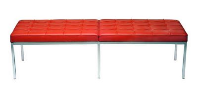 Florence Knoll Three-Seater Bench in Leather