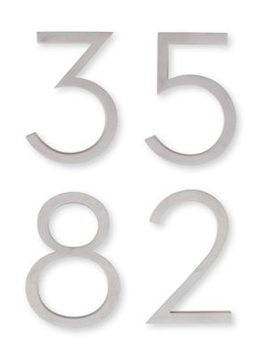 Neutra House Numbers in Aluminum
