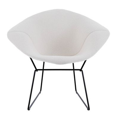 Bertoia Diamond Lounge Chair with Full Cover in Classic Bouclé 