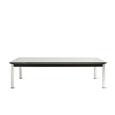 Outdoor LC10 Rectangular Table With Matte Black Glass Top