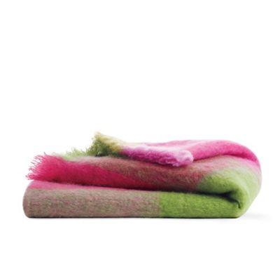 Mohair Throw in Pink Multicolor