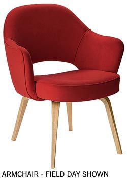 Saarinen Executive Armchair with Wood Legs - Leather