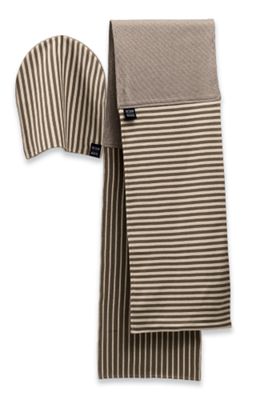 Cotton Stripe Hat/Scarf Set