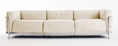 LC3 Grand Modele Three-Seat Sofa - Chrome Frame/Color Leather