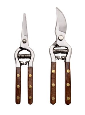Wood-Handle Pruning Shears (Set of 2) 