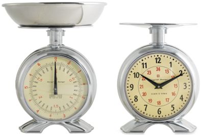 Mechanical Kitchen Scale w/ Clock