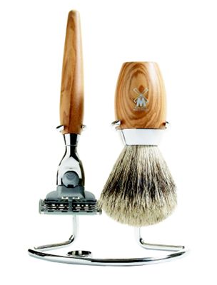 Olive Wood Shaving Set