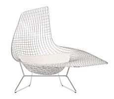 Bertoia Asymmetric Chaise with Seat Pad
