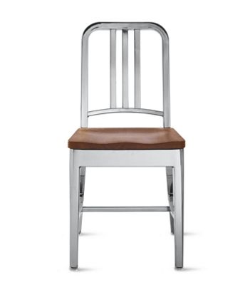 1006 Navy® Side Chair - Polished w/ Wood Seat