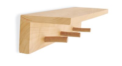 Hinoki Shelf with Hooks