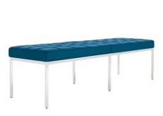Florence Knoll Bench in Acqua Leather