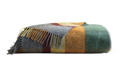 Lambswool Throw in Blue/Orange