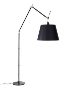 Tolomeo Mega Floor Lamp with 17 inch Black Fiber Shade