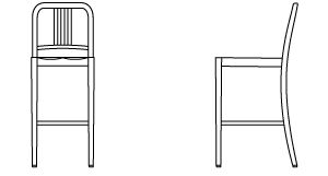 H 43; D 19.5; W 16; Seat H 30;