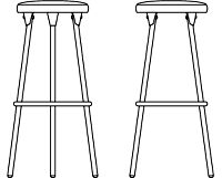 H 31.5; D 13.5; W 13.5; Seat Diameter 12.5;