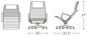 H 37; D 32.5; W 26; Seat H 15;