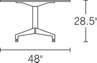 H 28.5; Top 48; diameter