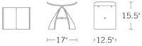 H 15.5; W 17; D 12.5;