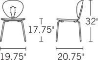 H 33.5; W 18; D 21.5; Seat H 18.5;
