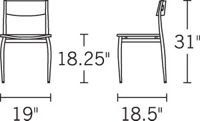 H 31; W 18; D 19; Seat Height 18;