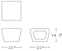 H 14.2; W 20.9; D 20.9;