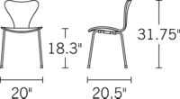 H 31; W 20.5; D 20; Seat H 17.3;