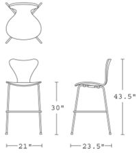 H 43; W 20.5; D 21.5; Seat H 30;