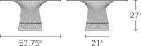 H 27.5; Diameter 54; Base Diameter 21;