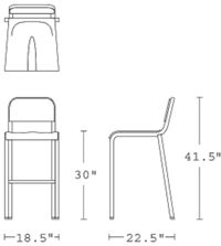 H 41; W 18.5; D 22; Seat H 30;